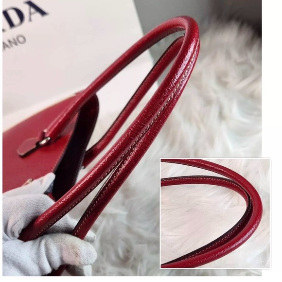 Prada Red Leather Tote Authentic - Picture 9 of 13